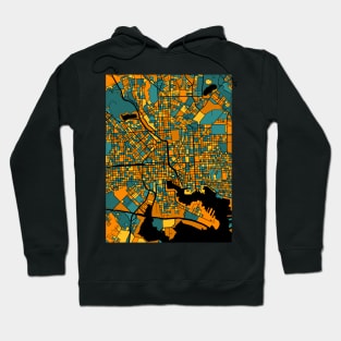 Baltimore Map Pattern in Orange & Teal Hoodie